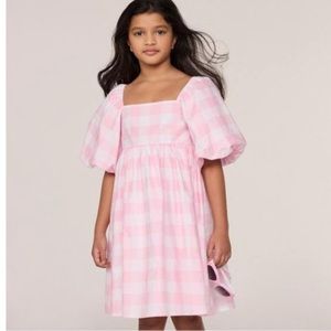 Janie & Jack Puff Sleeve Pink Gingham Dress